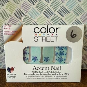 Color Street Teal and Blue Floral Nail Strips